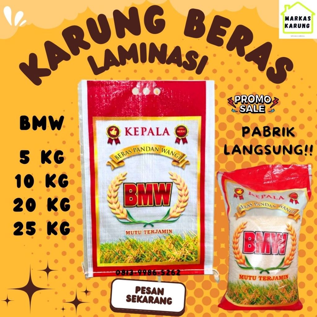 Karung Laminasi BMW Karung Beras Premium BMW PANDAN WANGI Karung Beras SLYP SUPER Karung Kualitas pr