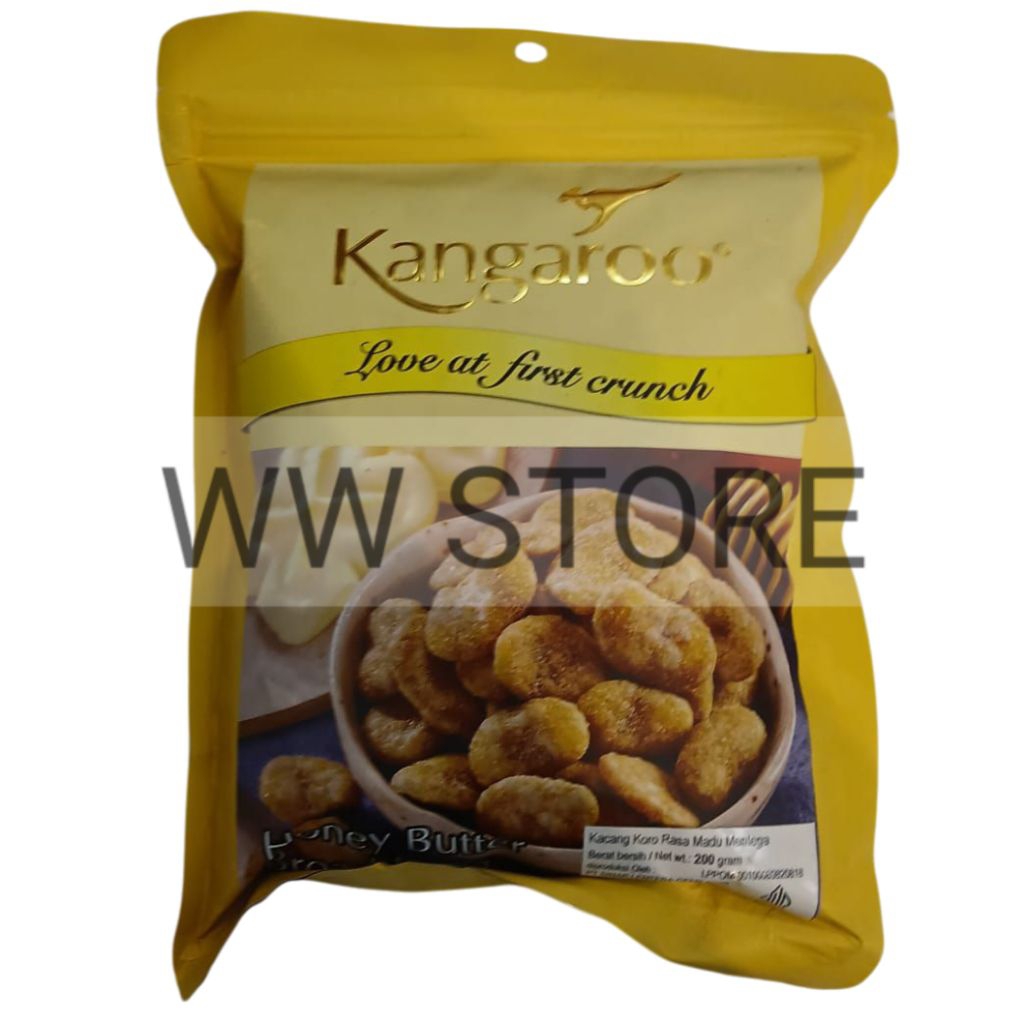 

Cemilan snek makanan ringan kacang koro rasa madu mentega halal MUI Kangaroo Honey Butter Broad Bean Beans 200g