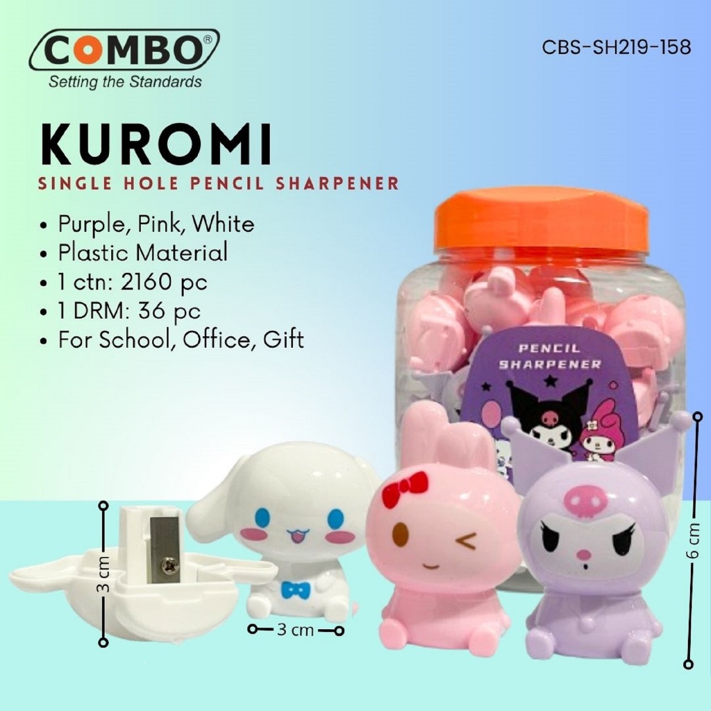 

(1 DRUM) Serutan Pensil LARVA SH-217 / Rautan Pensil SANRIO SH-219 / Pencil Sharpener DINO SH-221 / Pencil Sharpener / Serutan Pensil Lucu / Single Hole Pencil Sharpener COMBO