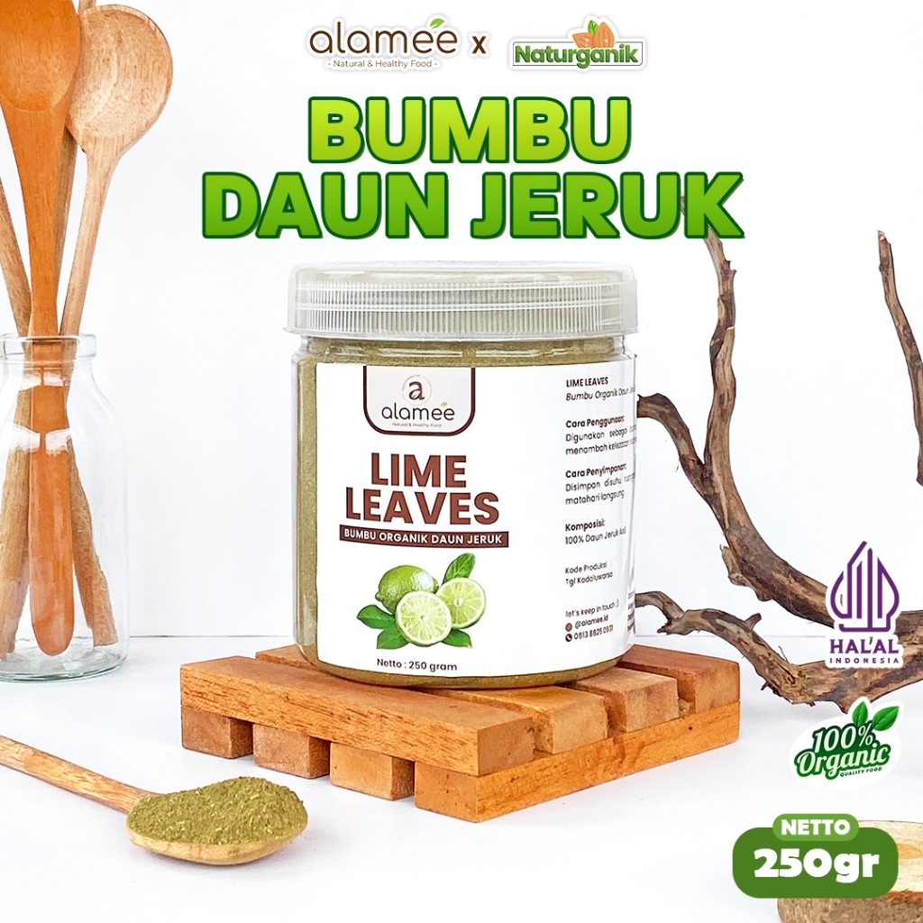 

ALAMEE Bubuk Daun Jeruk Bumbu Instan Lime Powder Dapur Organik Murni Asli Seasoning Naturganik