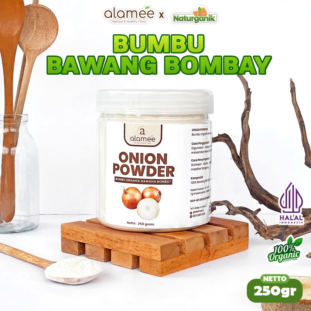 

ALAMEE Bawang Bombay Bubuk Bumbu Dapur Organik Onion Powder Ground Spice Bombai Seasoning Naturganik