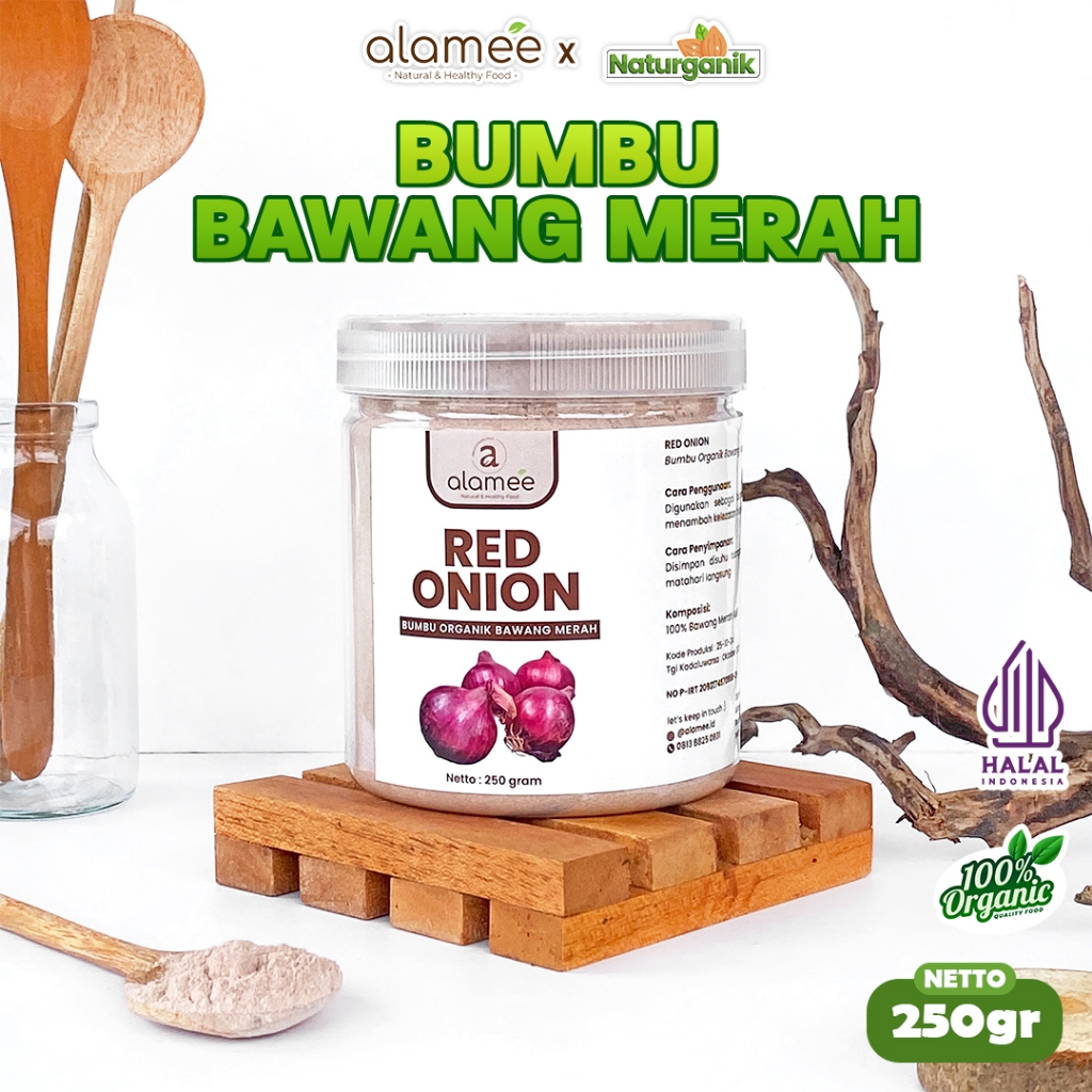 

ALAMEE Bawang Merah Bubuk Murni Red Onion Powder Bumbu Dapur Organik Masak Seasoning Naturganik