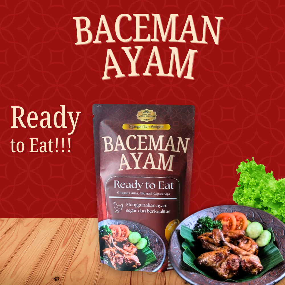 

Baceman Ayam Khas Istimewa Yogyakarta adalah masakan khas yang berasal dari dapur keraton Mataram, diolah dengan gula jawa, air kelapa, dan rempah pilihan