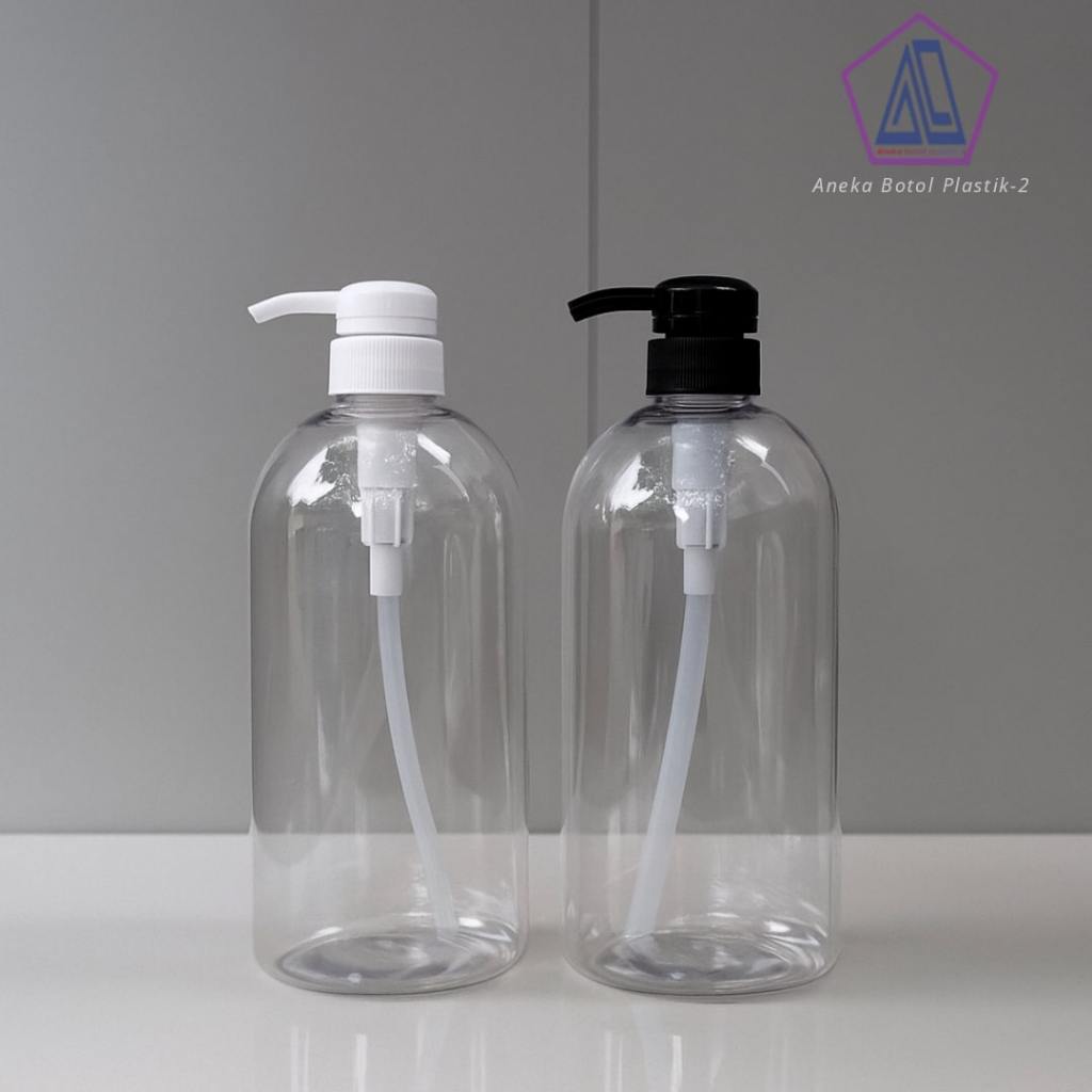Botol Pump 1 liter -  Botol Pump 1000 Ml Tebal Sabun Mandi Hand Sanitizer Pet Plastik