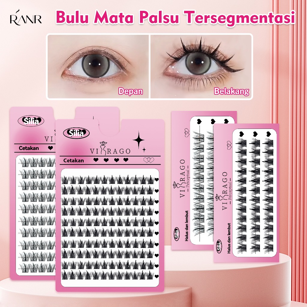 RANR  Eyelashes Extension Natural Bulu Mata Natural 3D Ekstensi Bulu Mata Palsu