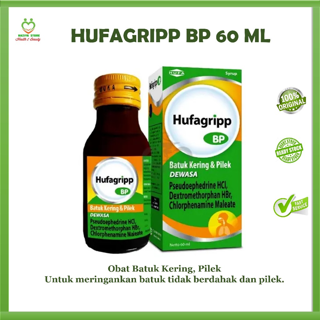 Hufagrip BP Dewasa 60ml - Obat Batuk Kering dan Pilek