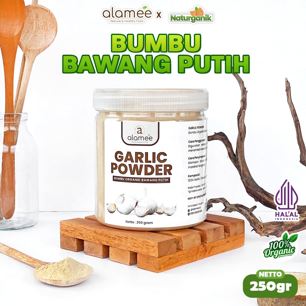 

ALAMEE Bawang Putih Bubuk Garlic Powder Ground Bumbu Dapur Organik Murni Asli Seasoning Naturganik