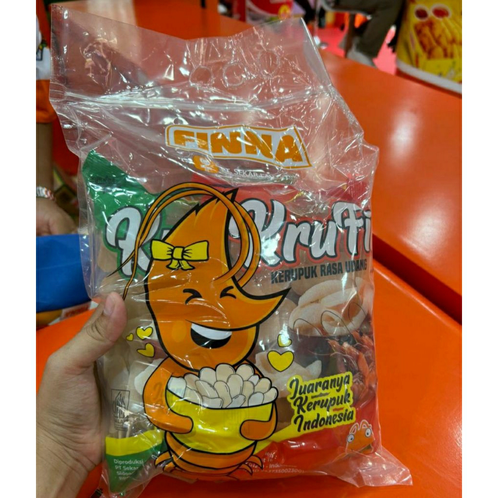 

kerupuk finna mentah rasa udang dan bawang