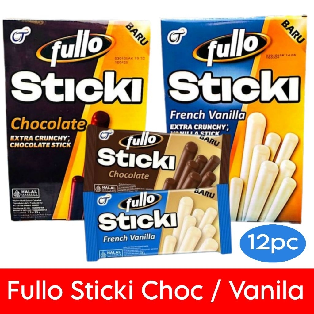 

Fullo Sticki wafer roll salut coklat vanila isi 12pc