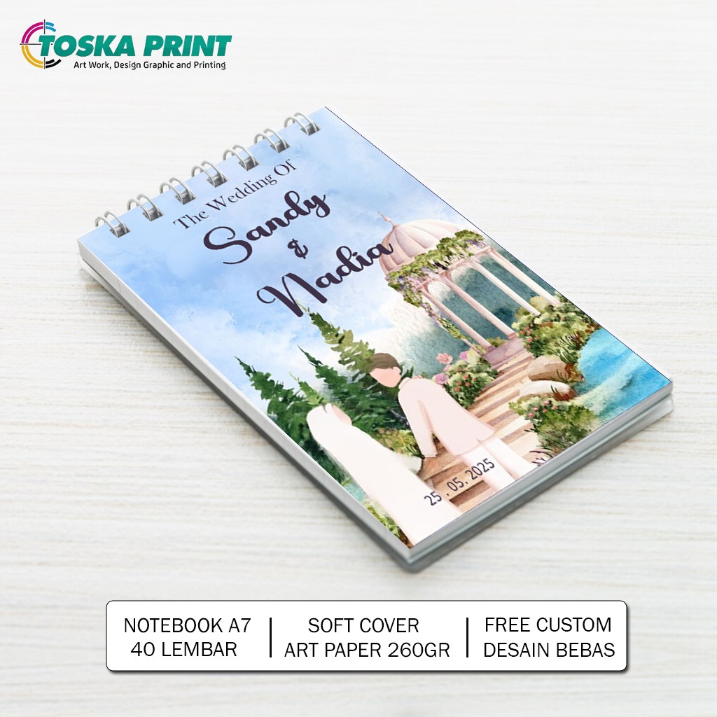

Notebook Souvenir Pernikahan A7 / Souvenir Notebook Ulang Tahun / Notebook Custom Bebas / Notebook Wedding - Seminar
