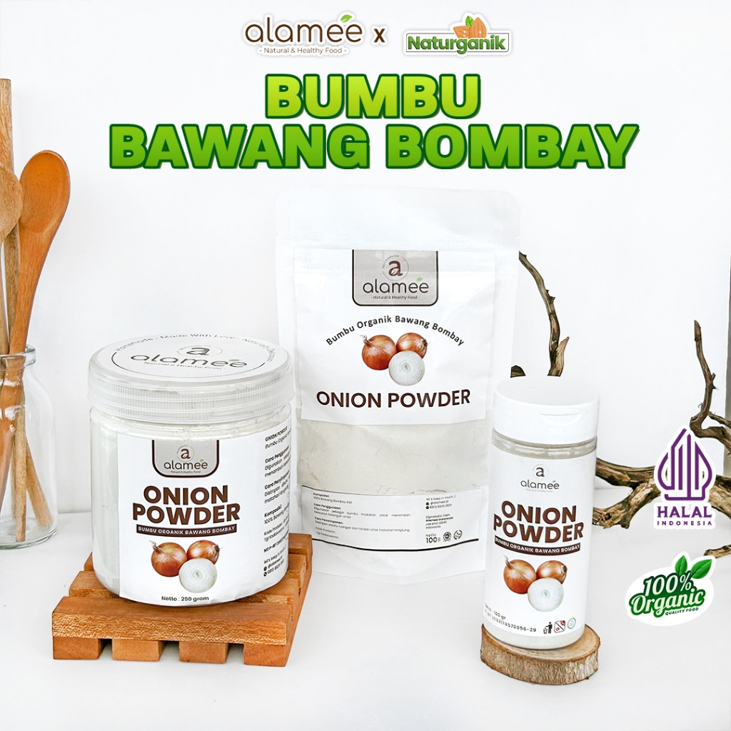 

ALAMEE Bawang Bombay Bubuk Onion Powder Ground Spice Bumbu Bombai Dapur Organik Seasoning Naturganik