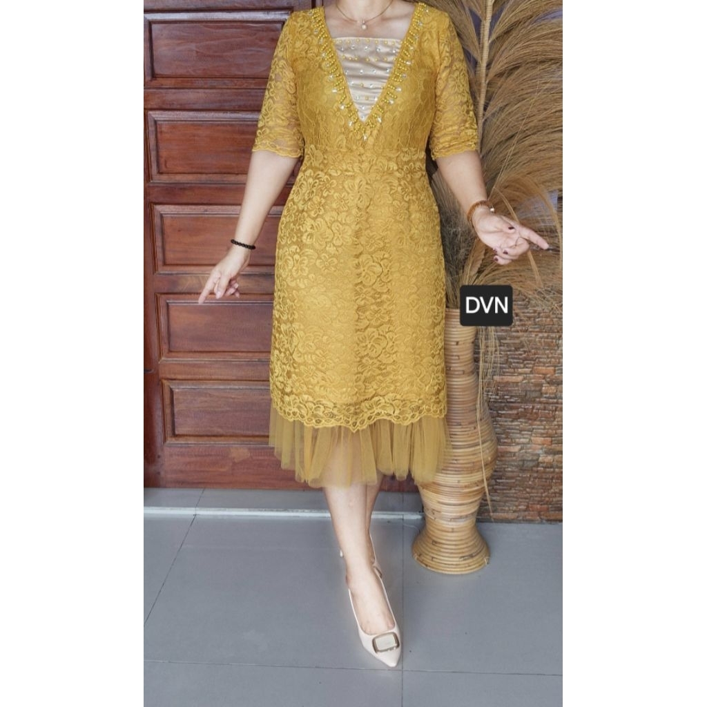 Dress Brokat Kombinasi