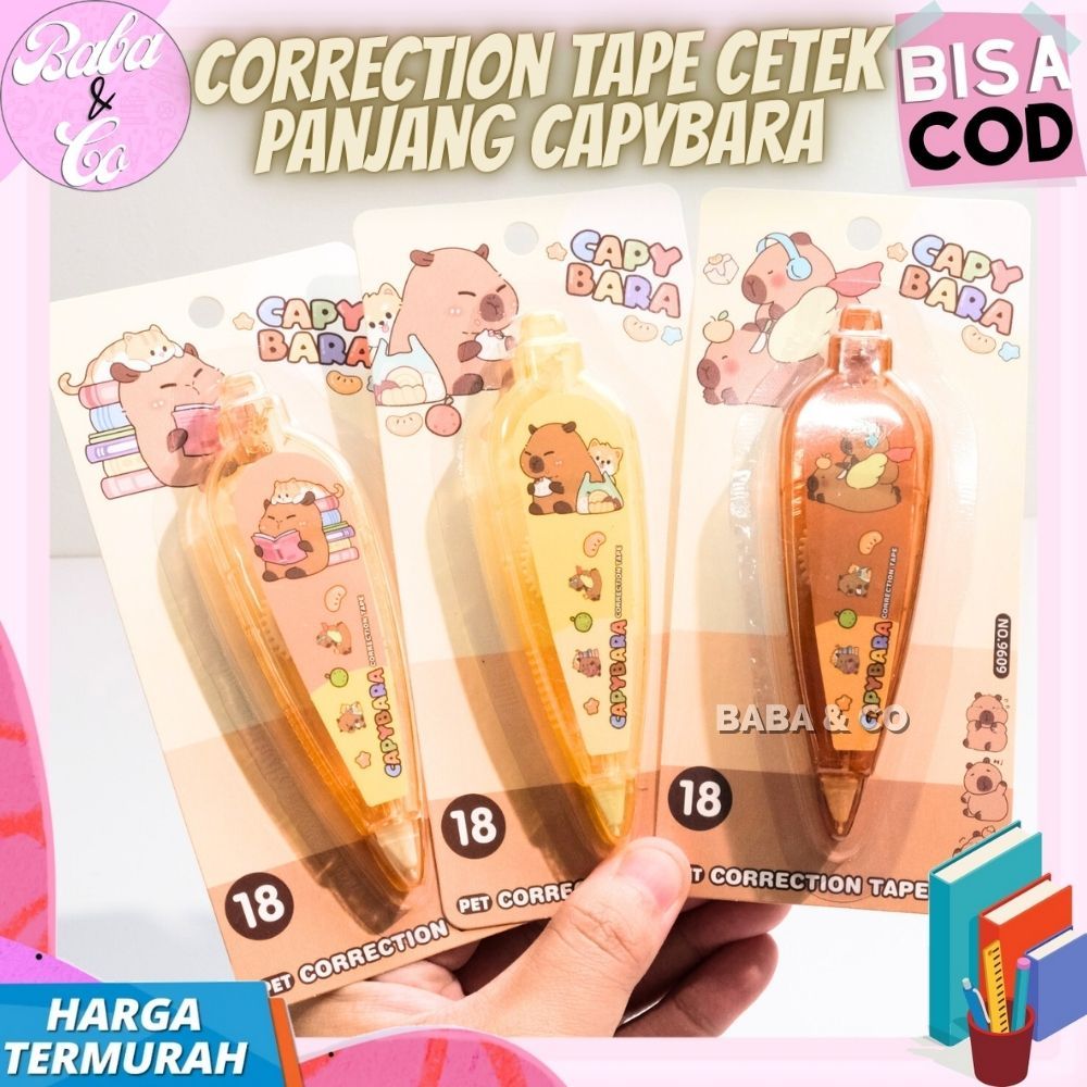 

CORRECTION TAPE CETEK CAPYBARA PANJANG TIP EX KERING PITA MOTIF CAPYBARA PANJANG LUCU IMUT UNIK CORRECTION TAPE TIP X MEKANIK CAPYBARA PANJANG MURAH GROSIR COD
