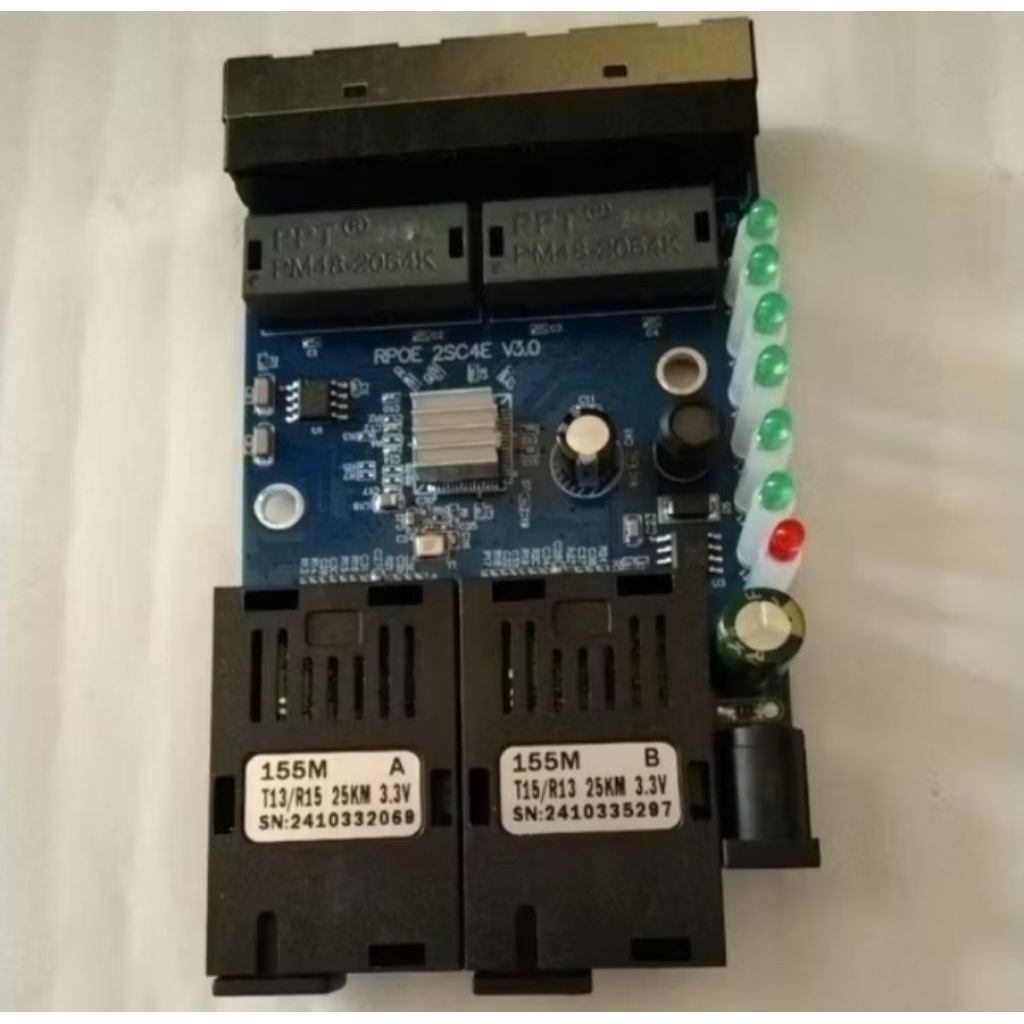 Media Converter 2FO 4LAN support POE Tanpa Adaptor