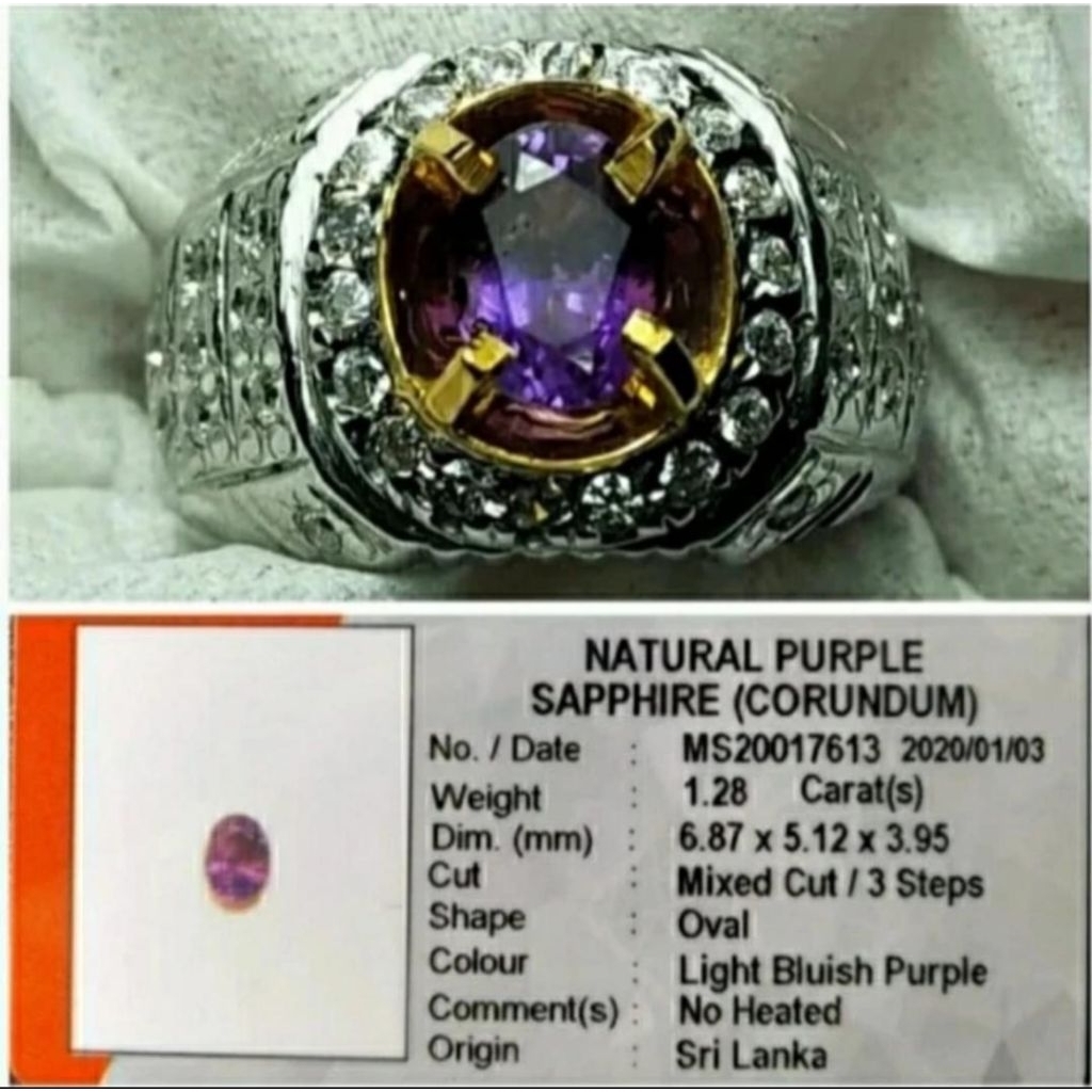 Natural Purple Sapphire Srilanka Safir Ceylon