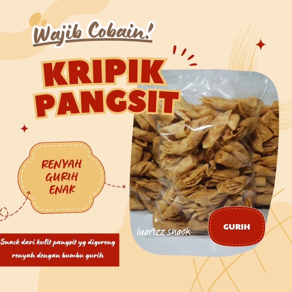 

250 gr Kripik Kulit Pangsit Roll Gurih Asin Renyah