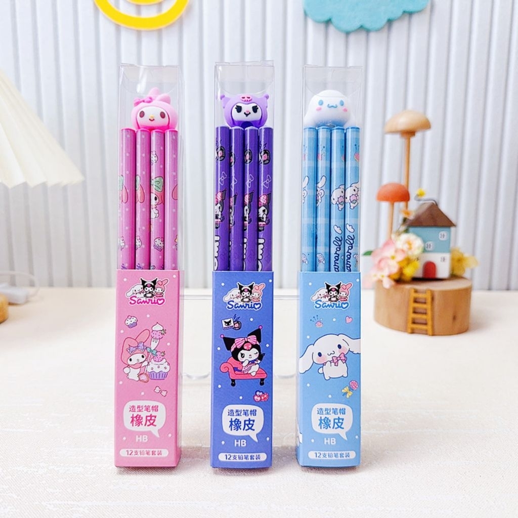 

Pensil HB set sanrio kuromi melody cinnamoroll PSHB