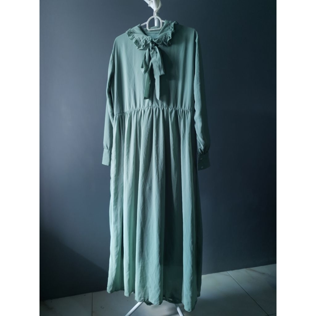 GAMIS DRESS PITA SAGE GREEN BUMIL BUSUI FRIENDLY PRELOVED TERMURAH