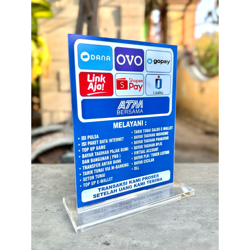 

UKURAN 15x20 PAPAN MEJA AKRILIK INFO LAYANAN JASA / KONTER / TOKO BAHAN TEBAL KOKOH KUAT