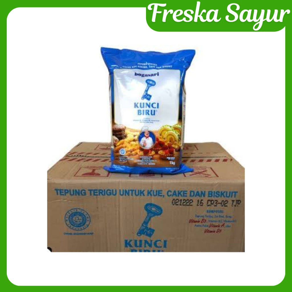

Tepung Terigu Untuk Kue, Cake & Biskuit 1 kg Brand Kunci Biru 1 Dus I Se Dus