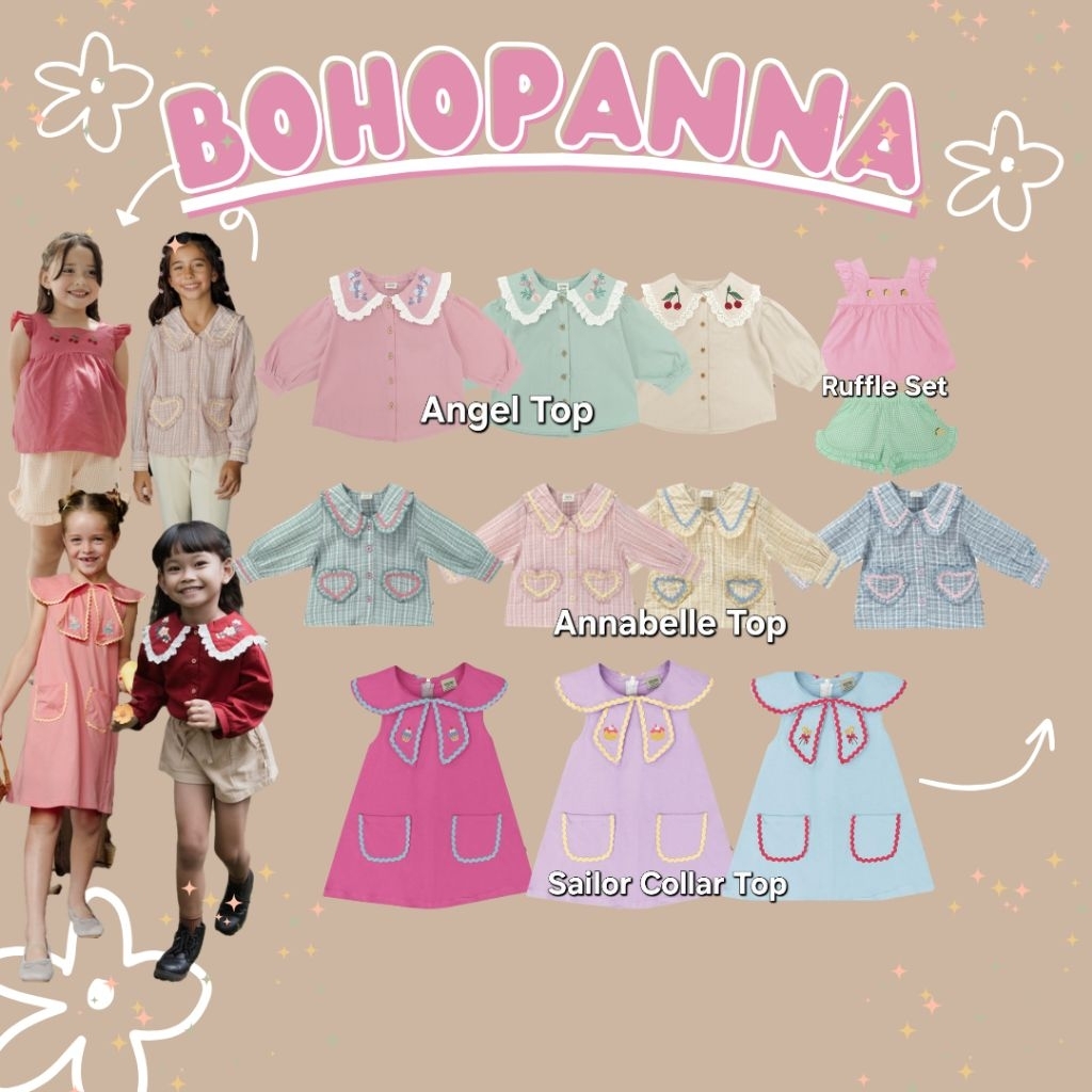 Bohopanna Best Seller Top Atasan Best Seller Bohopanna Angel Top Ruffle Set Annabelle Top Sailor Col