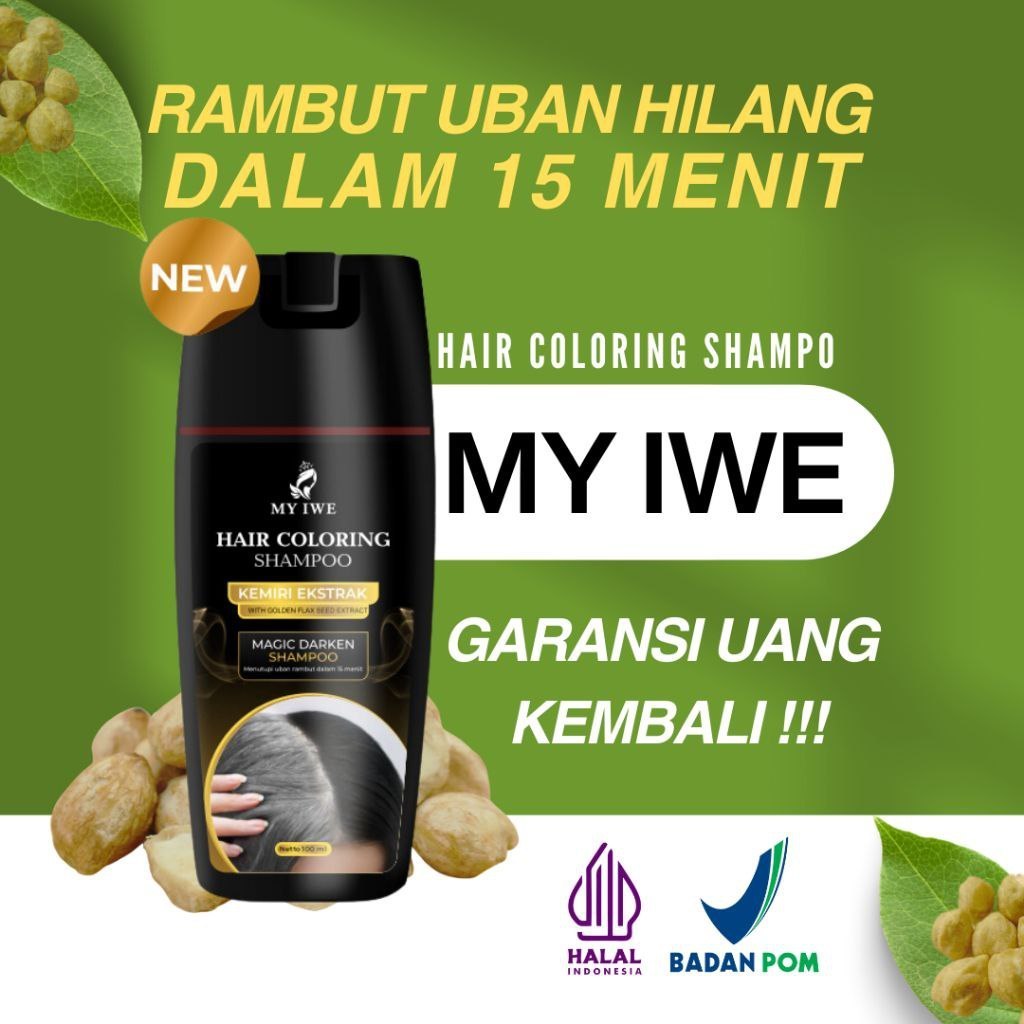 Penghitam Uban My Iwe Hair Colouring MyIwe Hair Coloring Shampoo / Shampoo Penghitam Rambut Uban