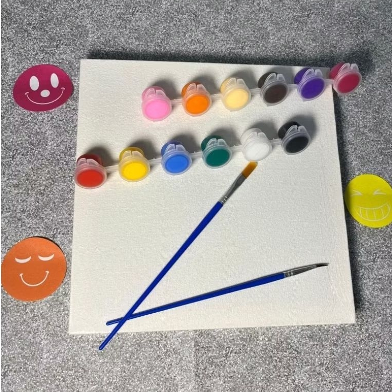 

Paket lukis lengkap set kanvas dengan 12 warna akrilik alat lukis perlengkapan lukis [murah]