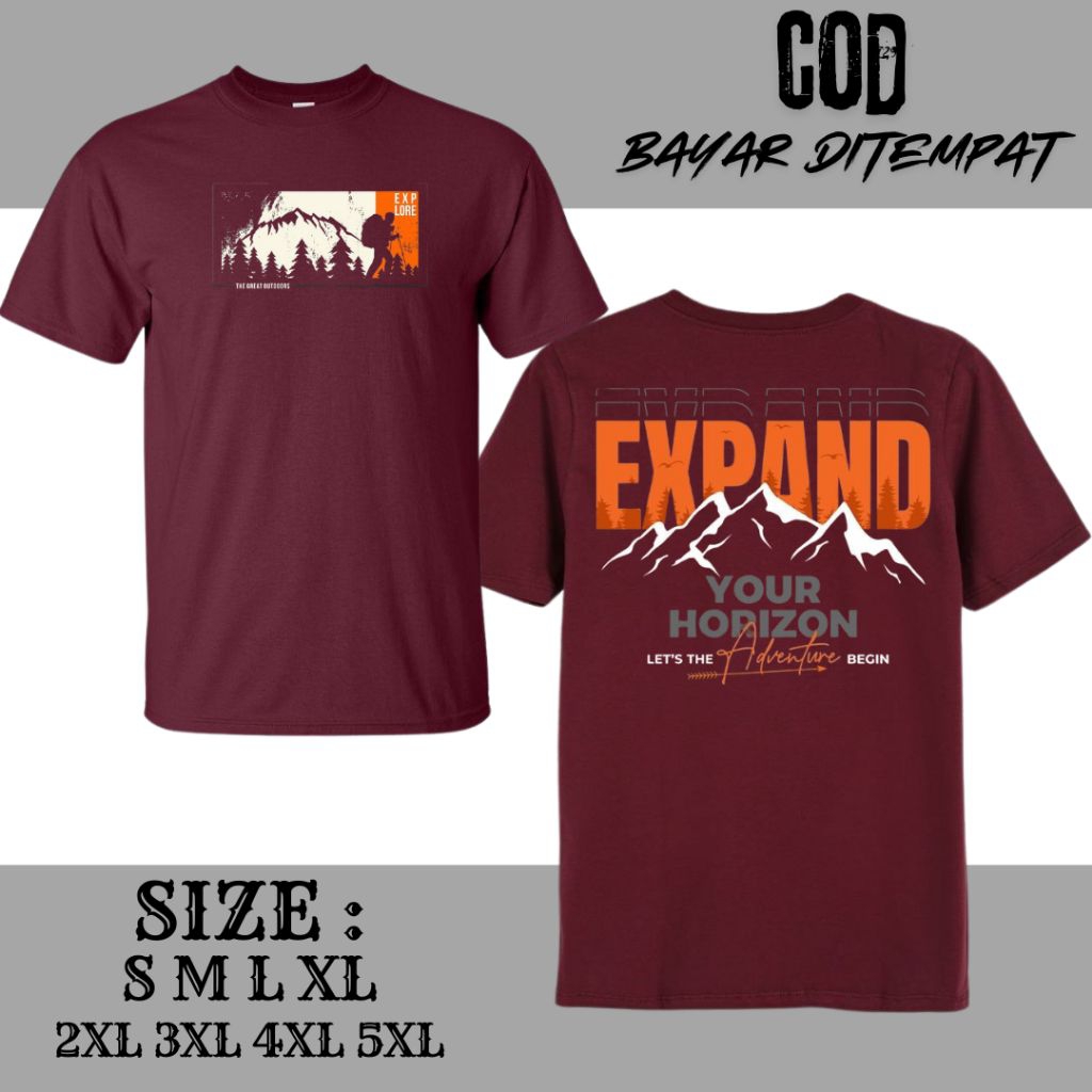 PROMOO "Kaos Expand Your Horizon" Pria Wanita Cotton Combed 30s