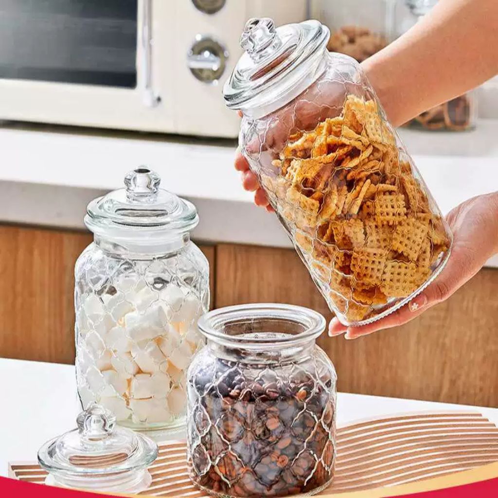 Toples Kaca Kedap Udara | Toples Kaca Aesthetic | Toples Kaca 500ml 1000ml | Toples Kaca Cantik
