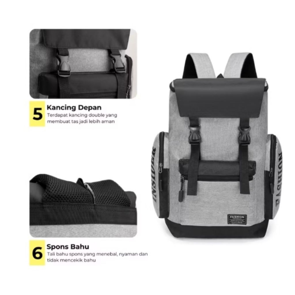 Tas Ransel Import Unisex Ransel Bahan Dolby Polyester Tas Laptop Terbaru Kekinian