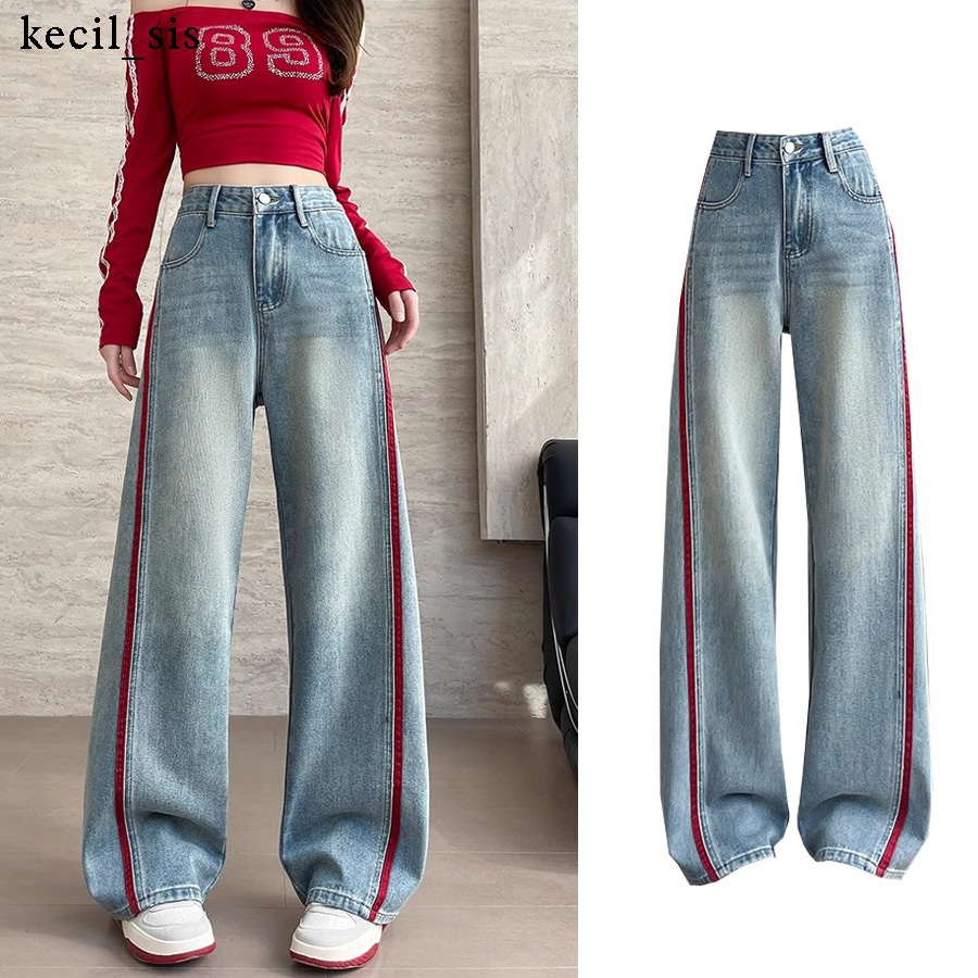 Celana Jeans Panjang Wanita Jeans Korean Style Gaya Boyfriend Baggy Jeans Straight Cewek Kekinian