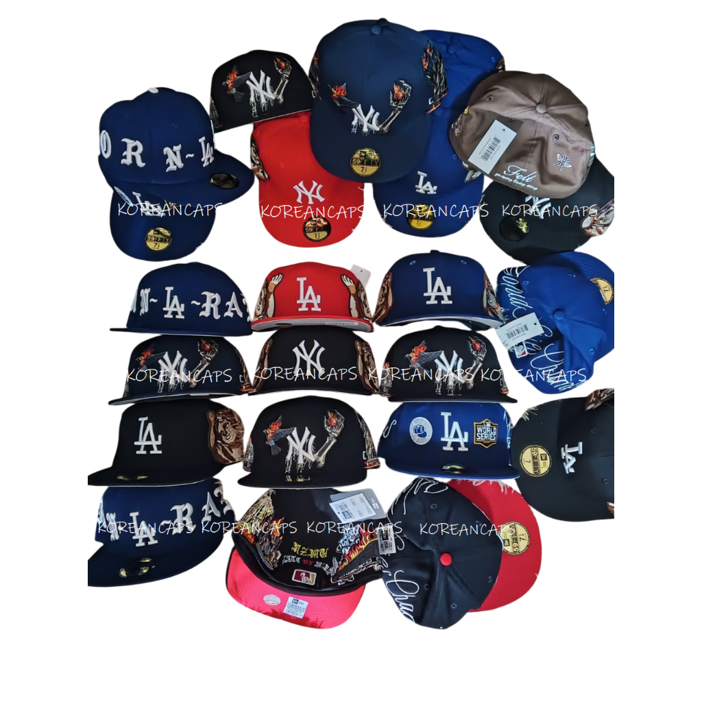 Topi Snapback Fitted LA NY AA+ All Logo Bordir Build Up Caps