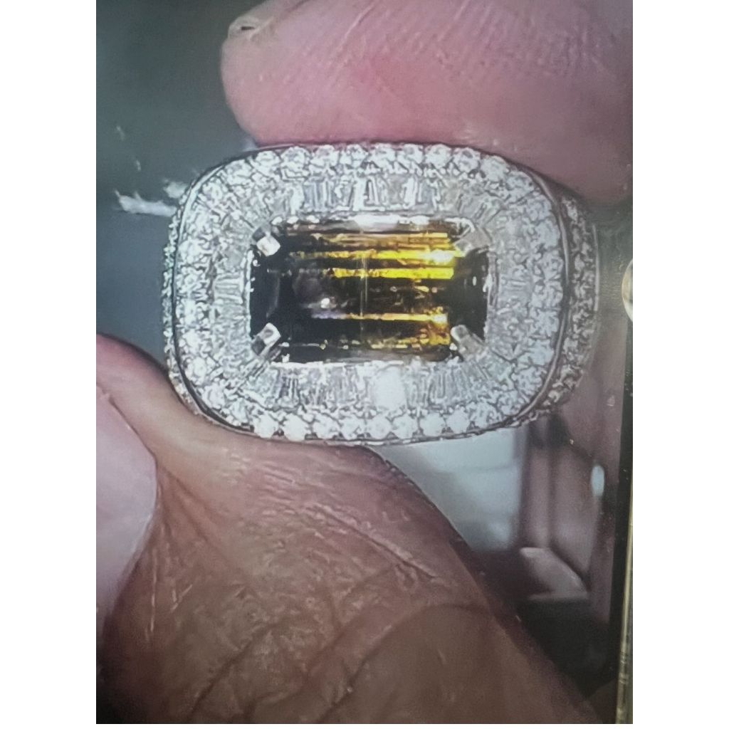 batu permata cincin natural epidote cincin perak cowok