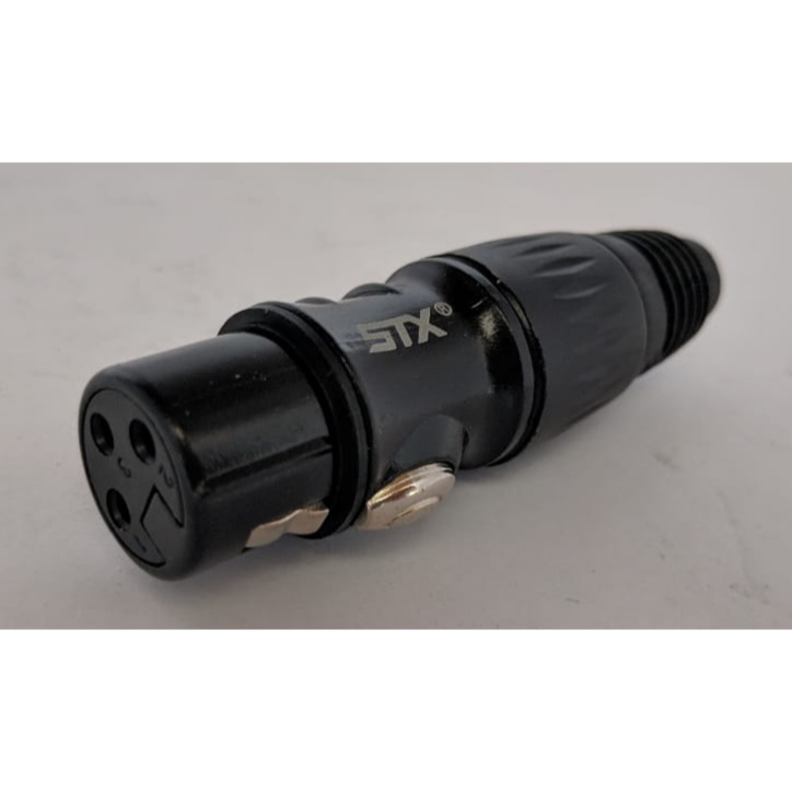 SOKET CANON XLR CEWE / FEMALE WARNA HITAM METALIC MERK STX