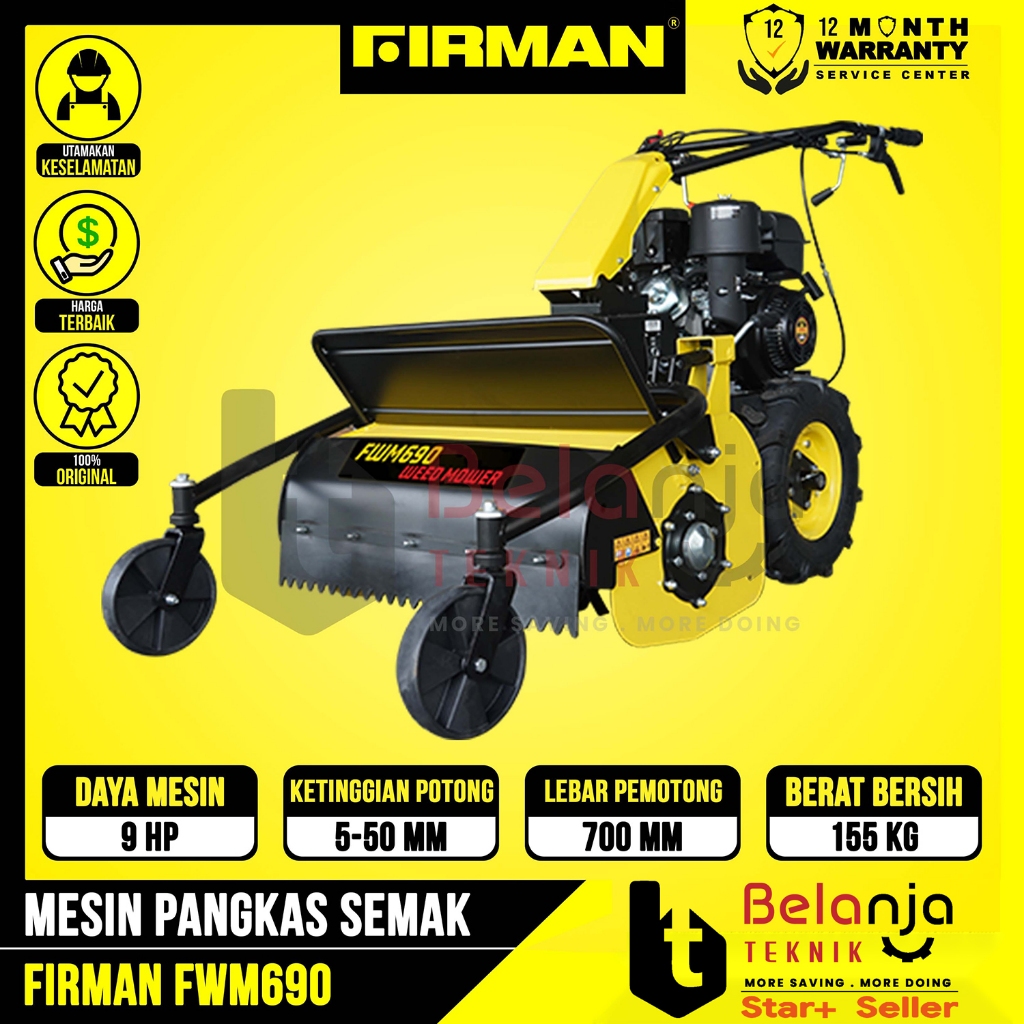 Mesin Pangkas Penghancur Semak Firman FWM 690 Potong Tanaman Rumput Liar Kebun Sawah FIRMAN FWM690
