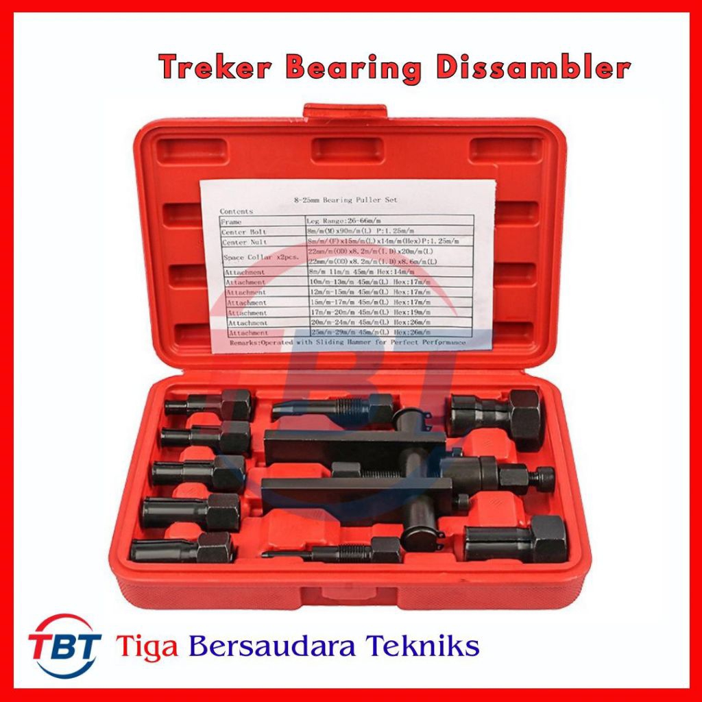 Treker Bearing 10 Pcs Treker Cabut Bearing Dalam 10pcs Bearing Puller + Box