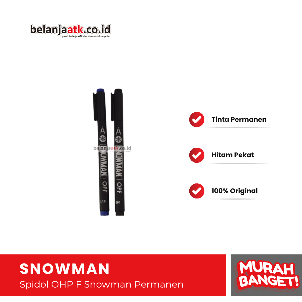 

Spidol OHP F Snowman Permanen / Spidol Hitam