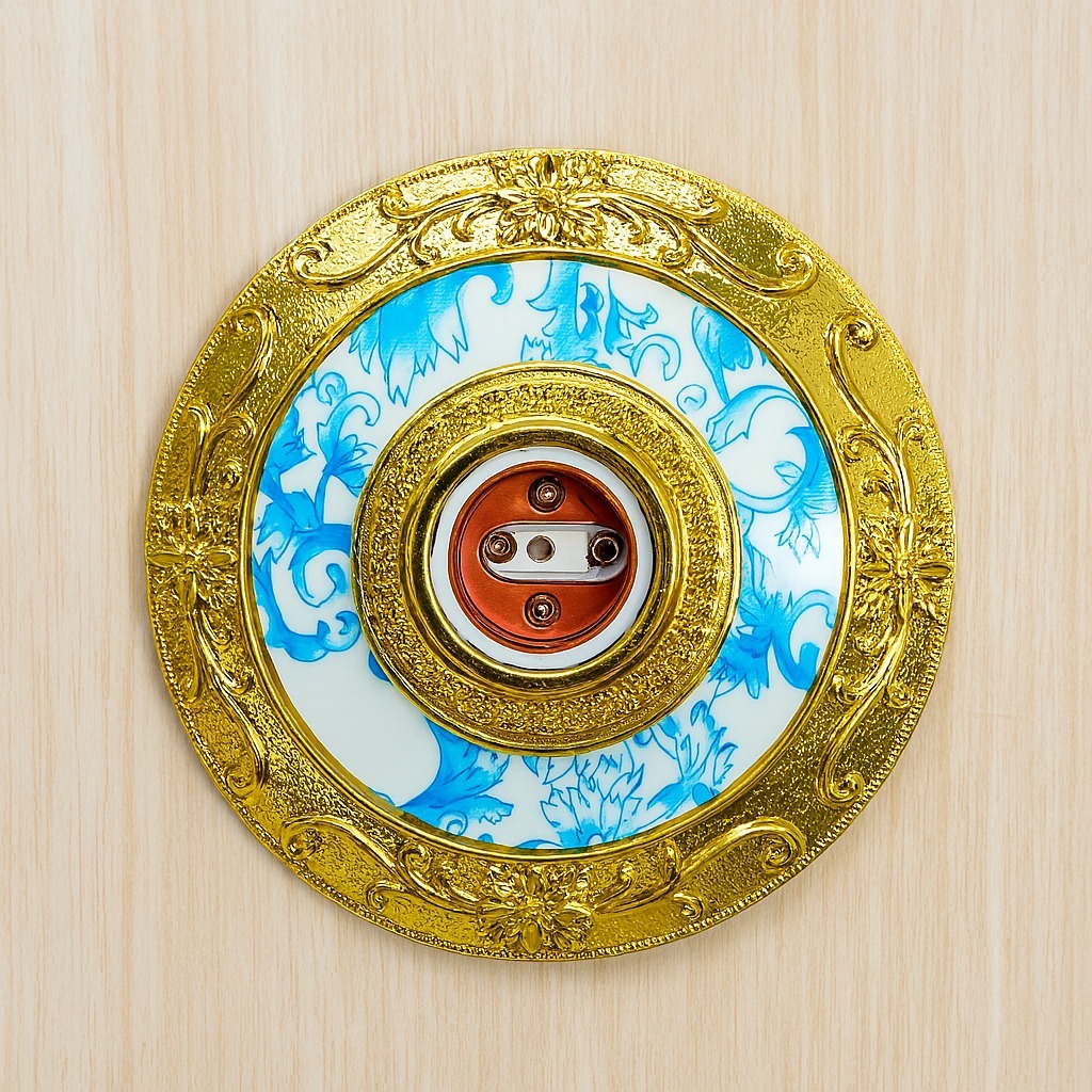 FITTING LAMPU PVC PLAFON EMAS SILVER HIAS MOTIF ELEGAN MINIMALIS MURAH GROSIR