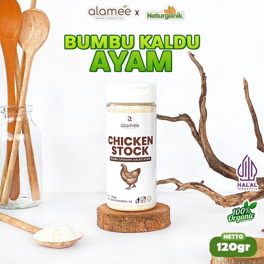 

ALAMEE Kaldu Ayam Non MSG Bubuk Bumbu Dapur Spice Chicken Powder Tabur Seasoning 120gr Naturganik