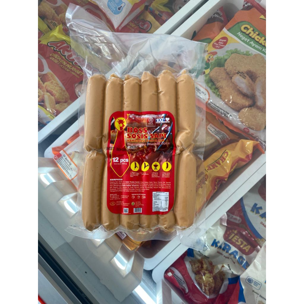 

BOSS SOSIS SAPI KOMBINASI BAKAR MINI 12 PCS 500g (SHORT COKLAT) 3 VARIAN RASA