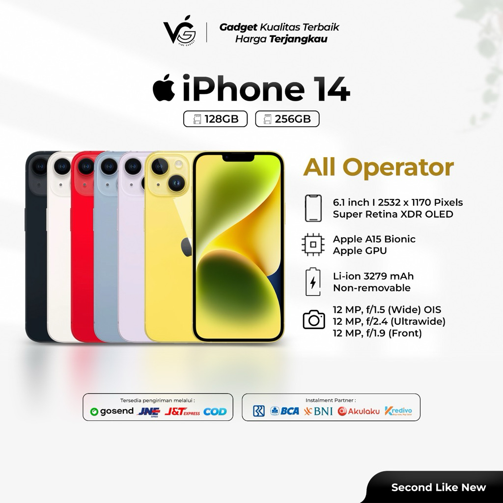 Second iPhone 14 128gb 256gb Fullset No Minus All Operator Resmi