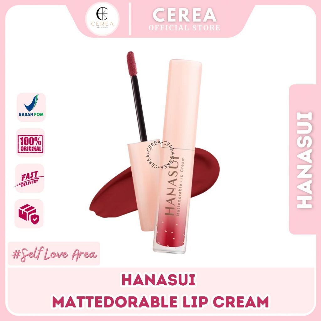 [BPOM] Hanasui Lip Cream Mattedorable Brown Sugar Ombre Original Tahan Air Lama | Lipcream Lipstik