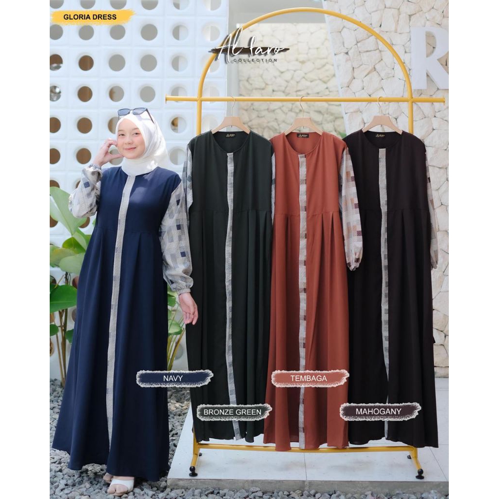 FAIZA GLORIA Gamis Bahan Cringkel mix Sabrina ORI by Al-Faro/ Faiza Dress ORI by Al-Faro/ Gloria Dre