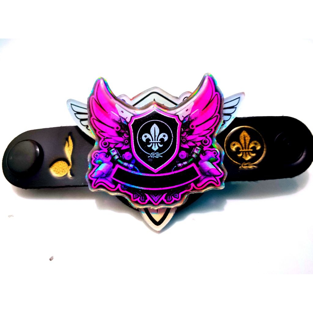 

Ring Kacu Pramuka Double Akrilik Bahan Hologram metalic elegan murah berkualitas bisa Ukir nama secara gratis nama sendiri/regu