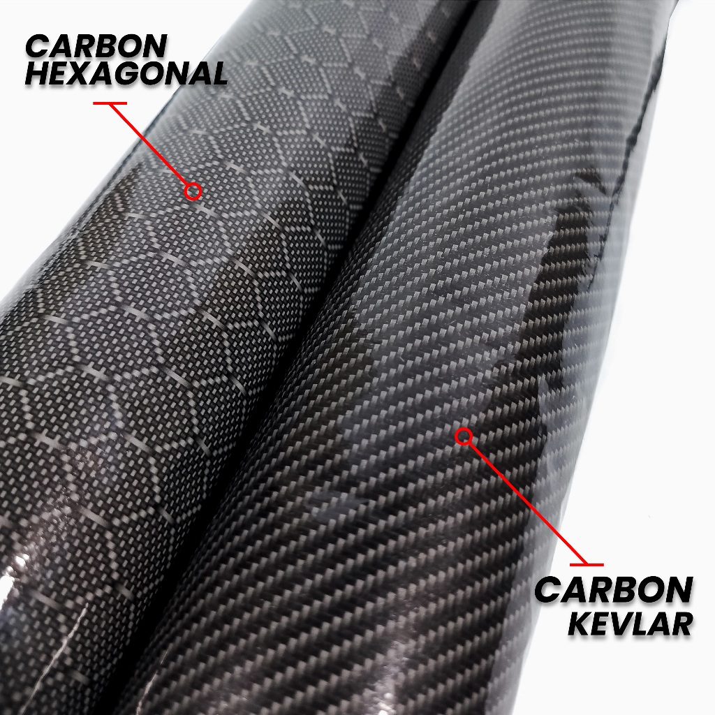 STIKER STICKER MOTIF SERAT KARBON CARBON FORGED CHOPPED UKURAN 50X10cm WARNA BESAR