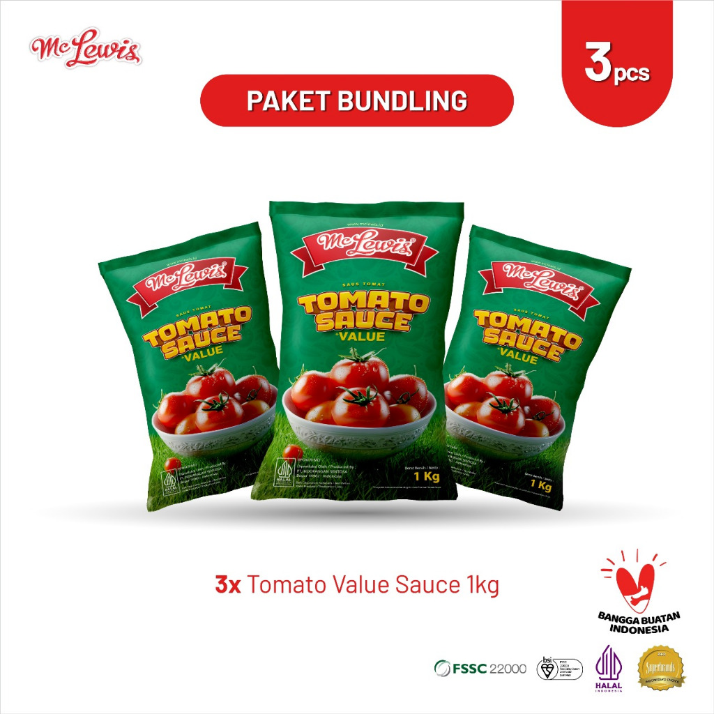 

[Paket Bundle] Mc Lewis Tomato Value 1 Kg x 3 Pcs