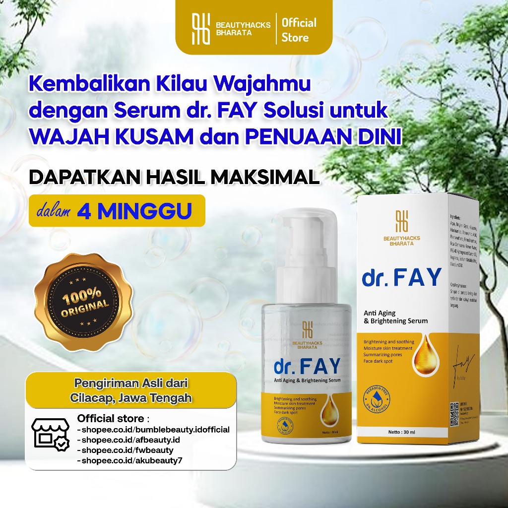 Serum Mencerahkan Wajah Kusam Anti Aging & Brightening Serum dr FAY Original