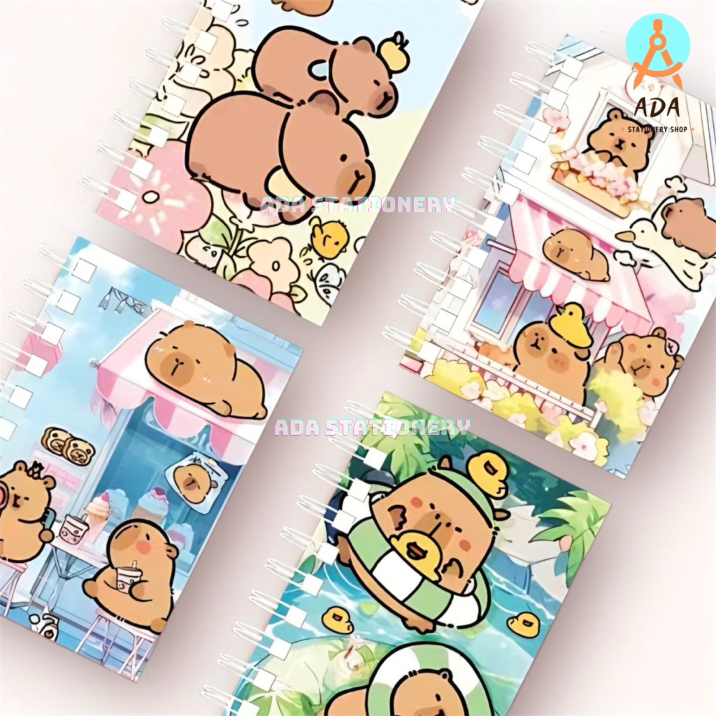 

(1 Pc) BUKU TULIS A5 GAMBAR CAPYBARA /NOTEBOOK RING CAPYBARA