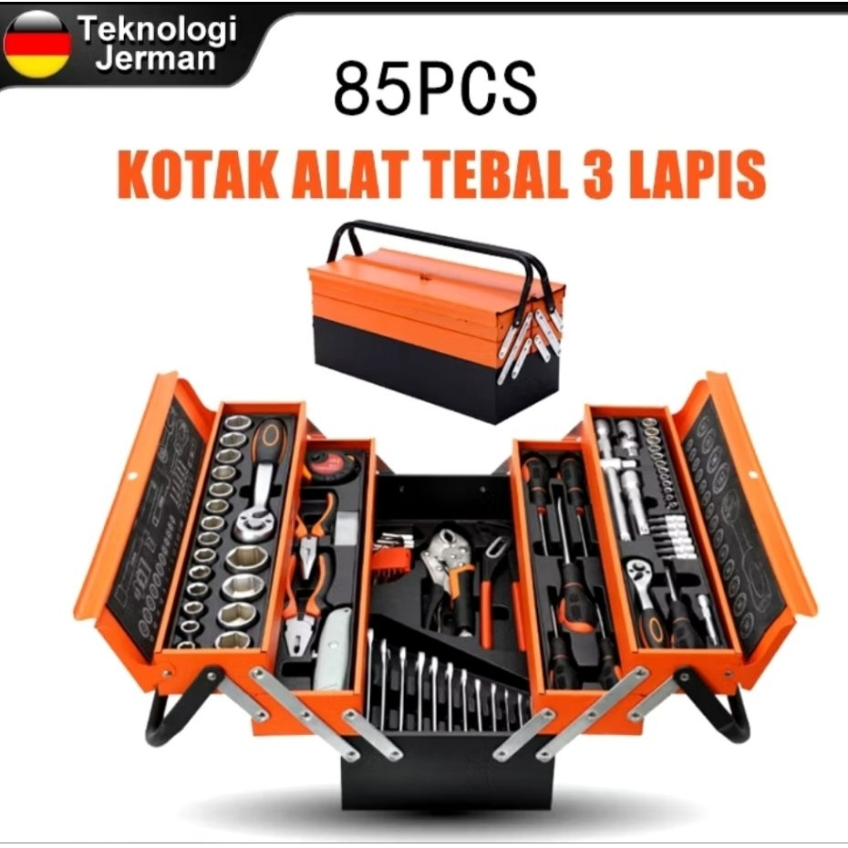 Toolkit / Kunci Set Reaim Lengkap 85 type Peralatan Bengkel, Obeng, Tang