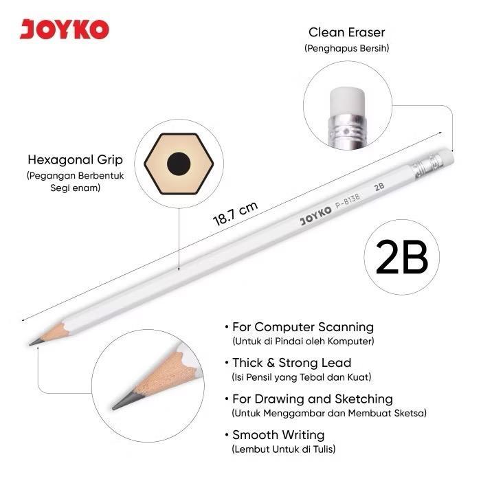

PENSIL JOYKO 2B P 8138 - Pensil Hexagonal Grip - Pensil Estetik